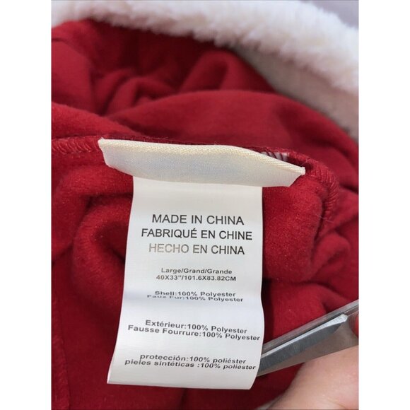 Pottery Barn Garrick Large Red Fleece Santa Bag Sack Christmas Stocking 40 X 33 - Picture 9 of 12